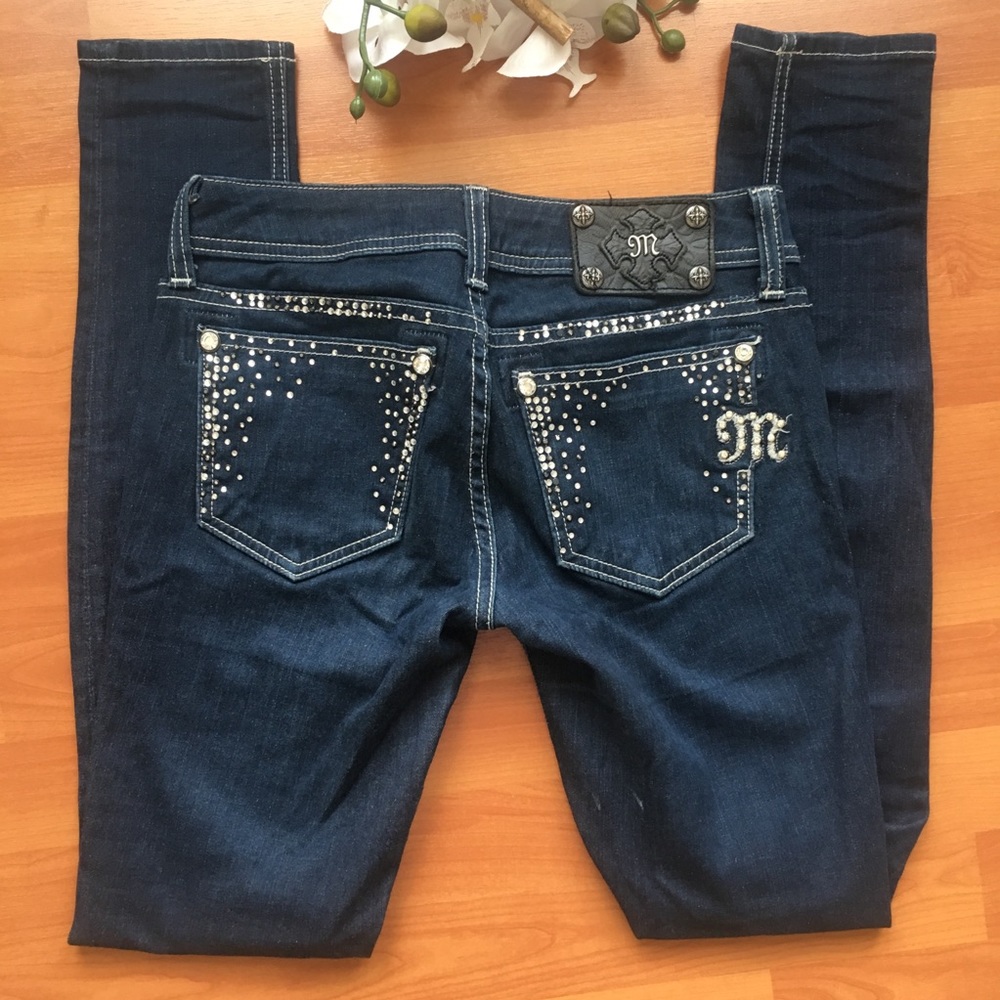 Miss me skinny rhinestones jegging jean 25 - Picture 1 of 5